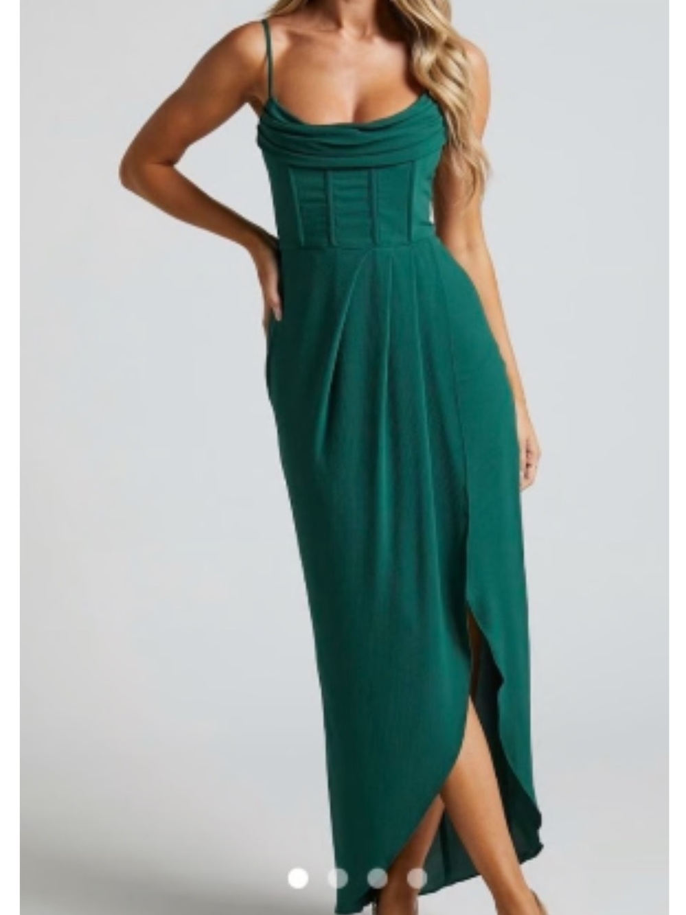 NWT Showpo Andrina Midi Dress High Low Wrap Corset Dress Size 6